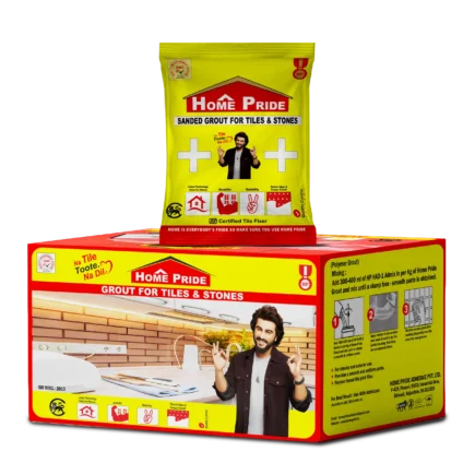 Cementitious sanded grout used for wide tile joints on floors