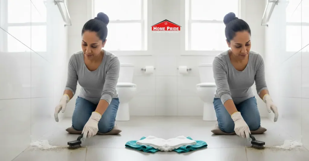 how to clean grout lines with brush and grout powder cleaning method