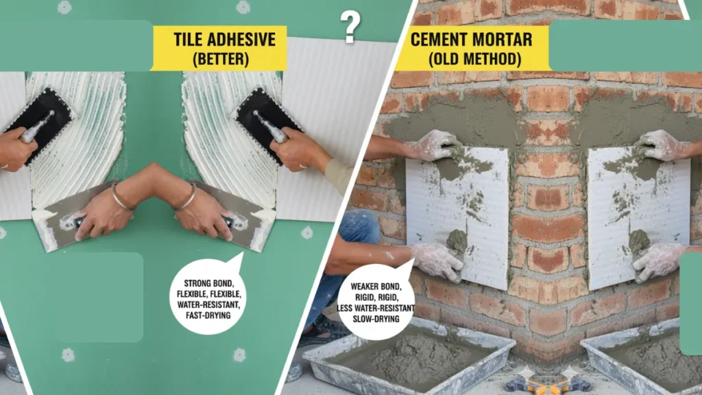 tile adhesive vs cement comparison for tile installation