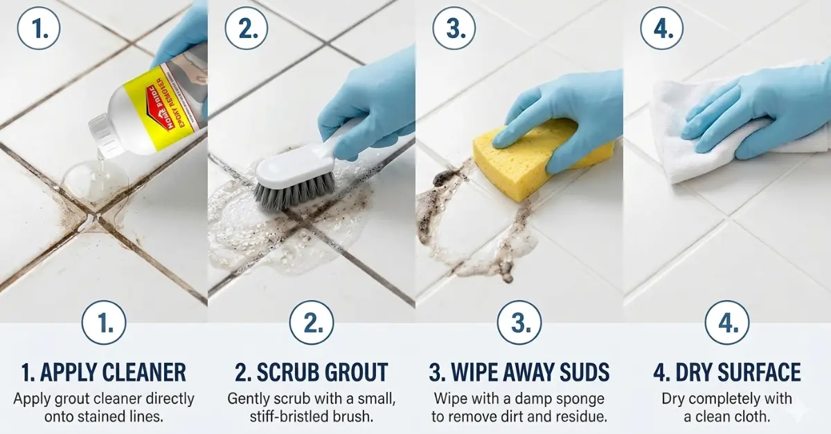 grout cleaning process for tile floor