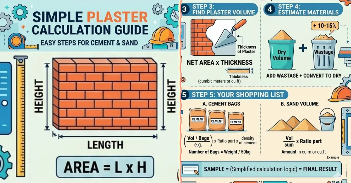 plaster quantity calculation formula for wall plaster